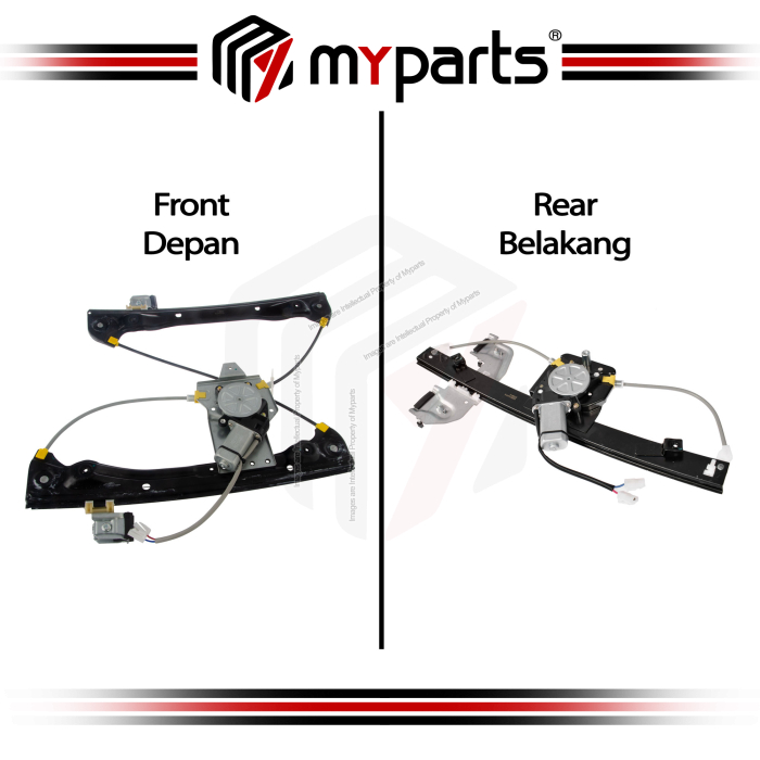 Myparts Fits Chevrolet Cruze JG JH 2010-2015 | FRONT Electric Power Door Window Regulator | Set LH LHS Left (2Pins Motor) + RH RHS Right (7Pins Motor