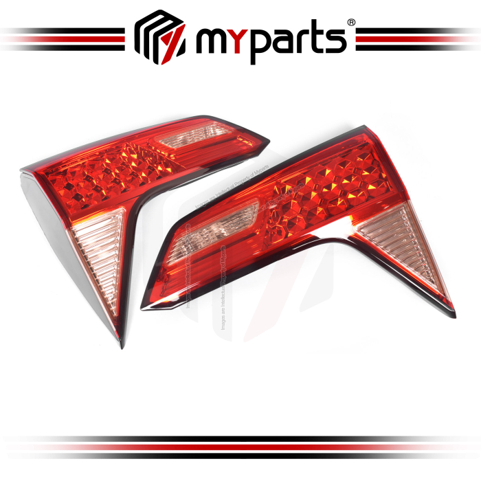 TYC Fits Honda HRV HR-V RU 2015~2018 | Tailgate Light Inner Boot Rear Lamp T7A (No LED, Pink Reverse Lens Type) | Set LH Left Hand + RH Right Hand
