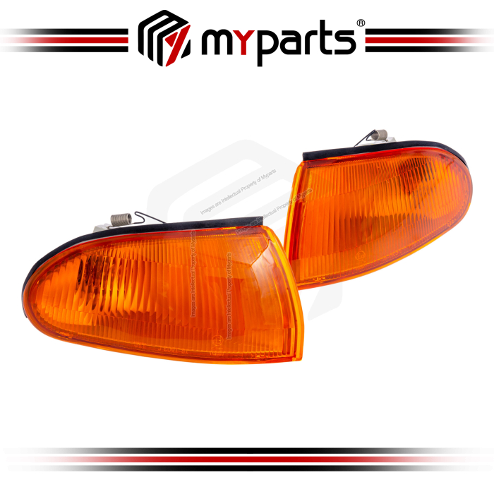 Myparts Mitsubishi Lancer CC Sedan 1992-1996 | Corner Signal Lamp Light Angle Indicator | Set LH Left Hand Side + RH Right Hand Side