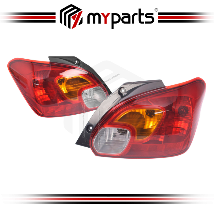 TYC Fits Mitsubishi Mirage Mivec A00 A03A 2012~2015 Hatchback| Taillight Tail Light Rear Tail Lamp | Pair of LH LHS Left Hand  + RH RHS Right Hand