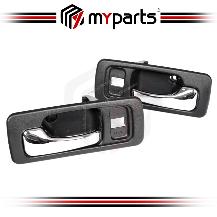 Myparts Fits Honda Accord CB 4 Door Sedan 1990~1994 | FRONT Inner Door Handle (Chrome Black) | Set LH Left Hand (Passenger) + RH Right Hand (Driver)
