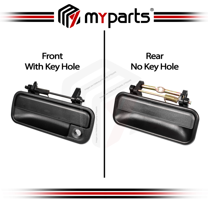 Myparts Fits Honda Accord CB 4 Door Sedan 1990-1994 | FRONT Outer Door Handle (Texture Black) | Set LH Left Hand (Passenger) + RH Right Hand (Driver)