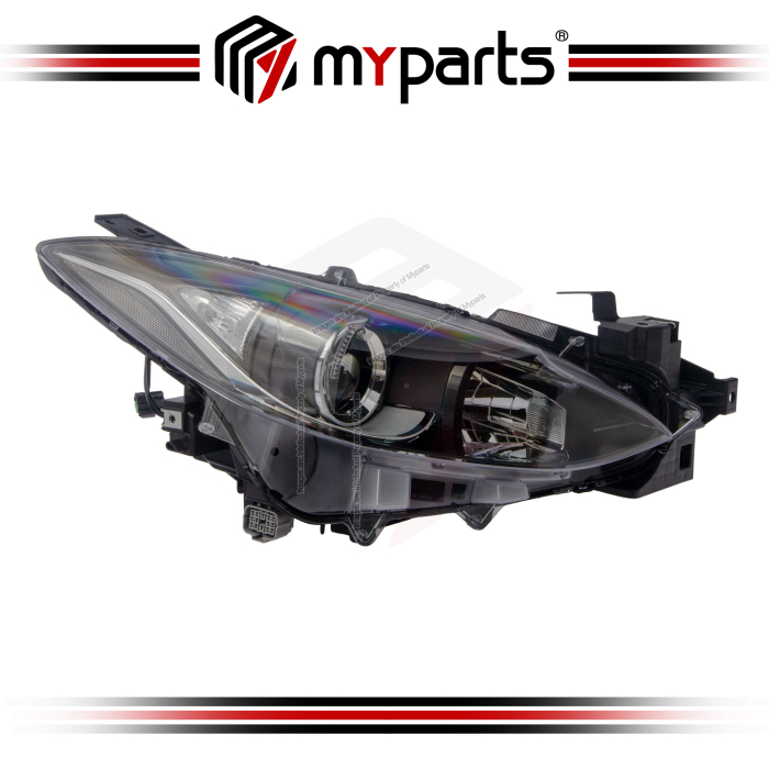 TYC Fits With Mazda 3 BM 2013-2016 Sedan & Hatch | Headlight Head Light Front Lamp (Halogen Electric Adjuster Type) | RH RHS Right Hand (Driver Side)