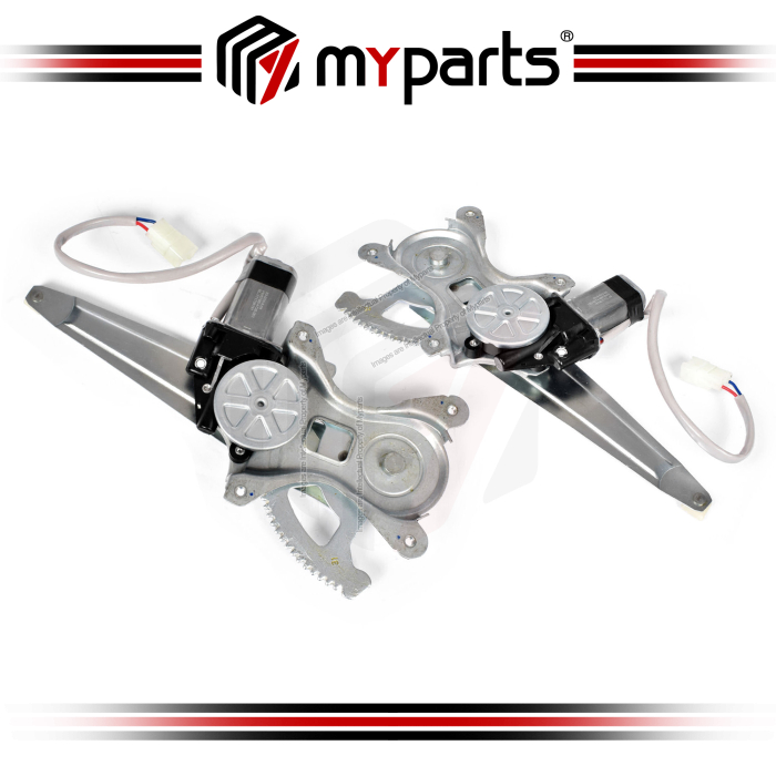Myparts Fits Toyota Yaris NCP93 07-13 Sedan | REAR Electric Power Door Window Regulators (With 2 Pins Motor) | Set LH LHS Left + RH RHS Right