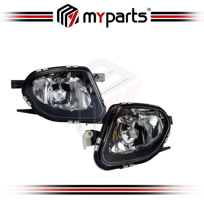 TYC Fits Mercedes Benz E Class Sedan Wagon W211 2002~2006 | Foglight Fog Light Spot Lamp (Black, Not For AMG) | Set LH Left Hand + RH Right Hand