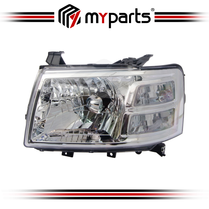 Myparts Fits Ford Ranger PJ Ute 2006~2009 | Headlight Head Light Front Lamp (Chrome) | LH LHS Left Hand (Passenger Side)