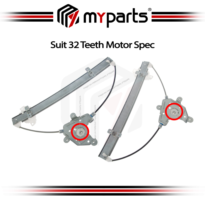 Myparts Fits Hyundai ATos Hatch 2001~2007 | FRONT Electric Power Window Regulator (No Motor) | Set Of LH Left (Passenger) + RH Right (Driver)