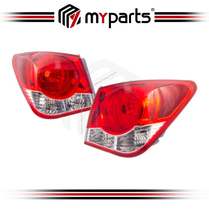 TYC Taiwan Fits Chevrolet Cruze Sedan 2010-2015 Tail Lamp Taillamp Rear Tail Light Taillight | Set LH Left Hand Side + RH Right Hand Side
