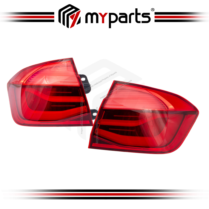 TYC Taiwan BMW 3 Series F30 LCI Sedan 2015~2019 Outer Tail Lamp Tail Light Rear (With LED)  Taillamp Taillight Rear | Set LH Left Hand + RH Right Hand