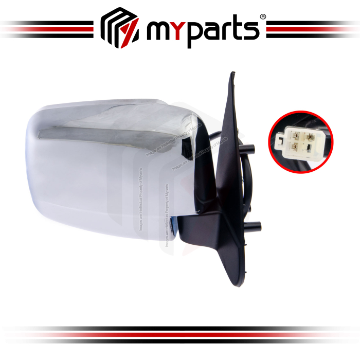 Myparts Taiwan Ford Ranger WL PH 1998~2006 (Electric Chrome) 3 Pins Side Door Mirror Rear View | RH Right Hand (Driver Side)