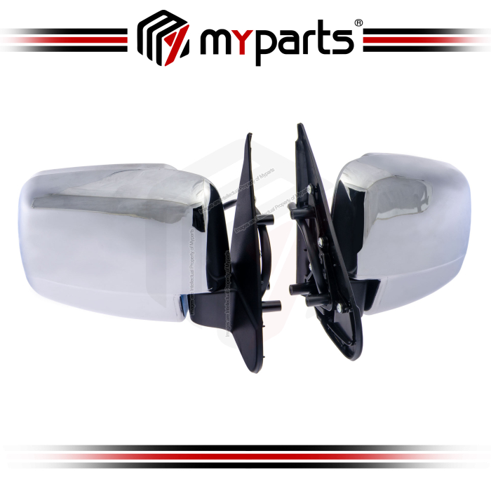 Myparts Fits Mazda Fighter B2500 UN 1998~2006 (Electric Chrome) 3 Pins Side Door Mirror Rear View | Set LH Left Hand Side + RH Right Hand Side