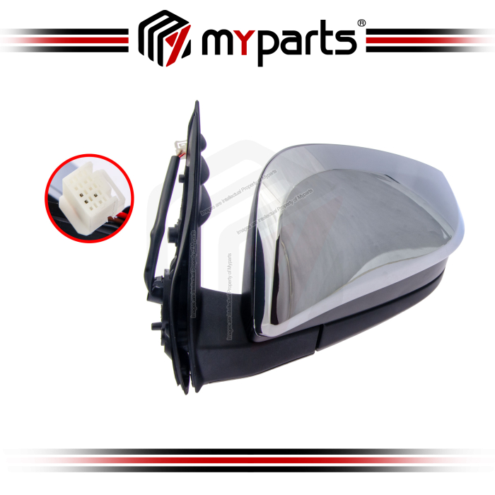 TYC Toyota Hilux Vigo KUN125/126 2015~On (Chrome) Electric Power Side Door Mirror Rear View | LH Left Hand (Passenger Side)