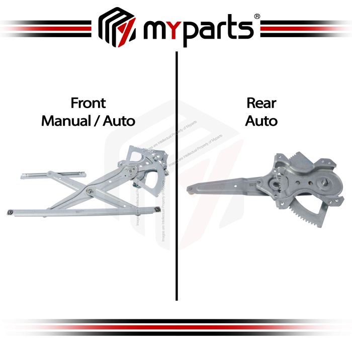 Myparts Fits  Toyota Hilux Vigo SR SR5 TGN KUN GGN Ute 2005~2015 2WD 4WD | FRONT Manual Door Window Regulator| Set Of LH LHS Left + RH RHS Right
