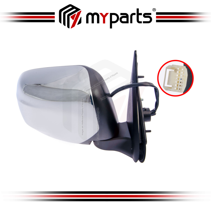 TYC Mitsubishi Triton MQ KJ KK KL 2015~2018 (Chrome) Electric Power Side Door Mirror | RH Right Hand (Driver)
