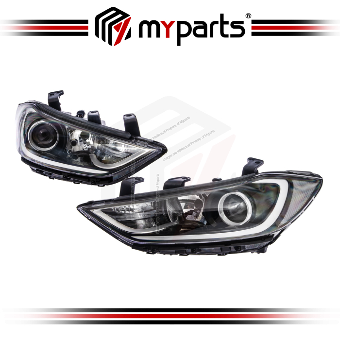 TYC Fits Hyundai Elantra 2.0 2016~2018 | (No DRL) Headlamp Head Lamp Front Headlight Head Light | Set LH Left Hand Side + RH Righ Hand Side