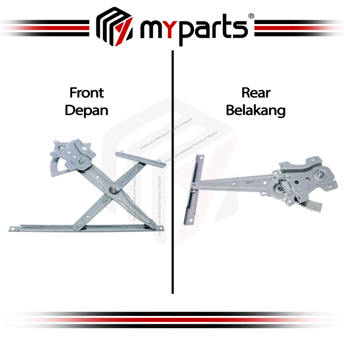 Myparts Isuzu Dmax V-Cross RT 2013~2020 (No Motor) FRONT Power Window Gear Regulator Door Depan | Pair LH Left (Passenger) + RH Right (Driver)