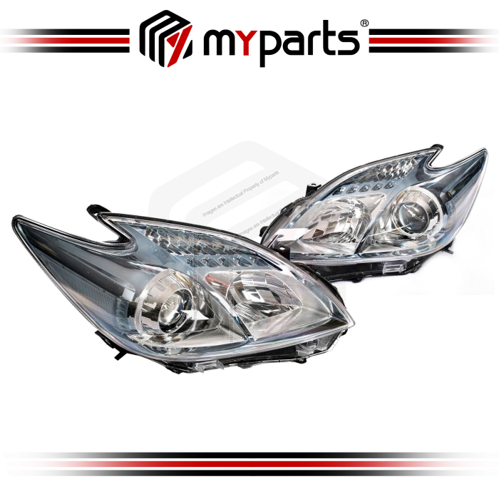 TYC Toyota Prius ZVW30 2009~2015 (Blue, 1 Projector, Halogen Spec) Headlamp Head Lamp Head Light Front | Pair LH Left (Passenger) + RH Right (Driver)