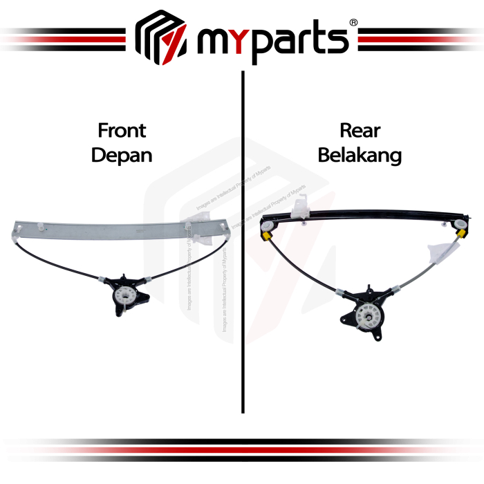 Myparts Fits Mazda CX7 CX-7 ER Series 2006-2012 (No Motor) FRONT Electric Power Window Regulator Gear | Pair LH Left (Passenger) + RH Right (Driver)