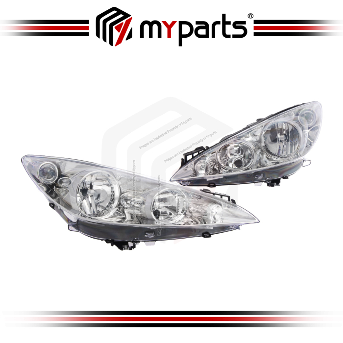 TYC Taiwan Peugeot 308 T7 Pre-Facelift 2007~2011 | Headlamp Head Lamp Front Headlight Head Light | Set LH Left Hand Side + RH Right Hand Side