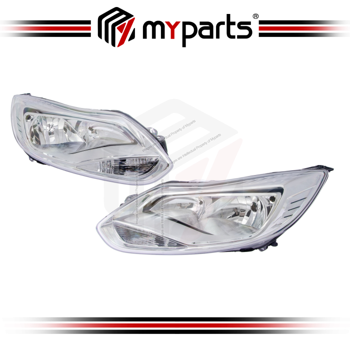 TYC Ford Focus MK3.0 2012~2014 | (Chrome) Headlamp Head Lamp Front Headlight Head Light | Set LH Left Hand Side + RH Right Hand Side