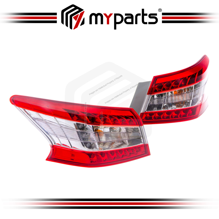 TYC Taiwan Fits Nissan Sylphy B17 2014~2017 (LED) Outer Taillamp Tail Lamp Taillight Tail Light Rear | Set LH Left Hand Side + RH Right Hand Side