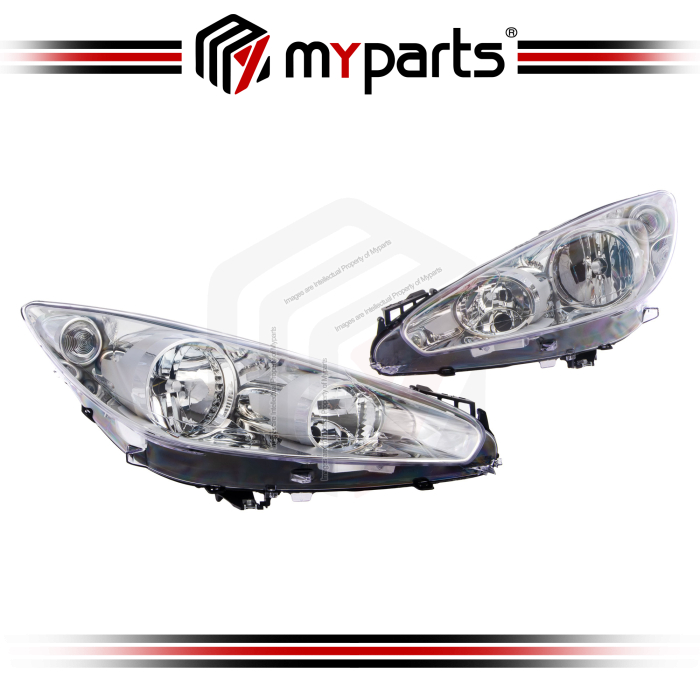 TYC Taiwan Fits Peugeot 308 T7 Facelift Hatch 2011~2014 Headlamp Head Lamp Light Lampu Depan | Set LH Left Hand Side + RH Righ Hand Side