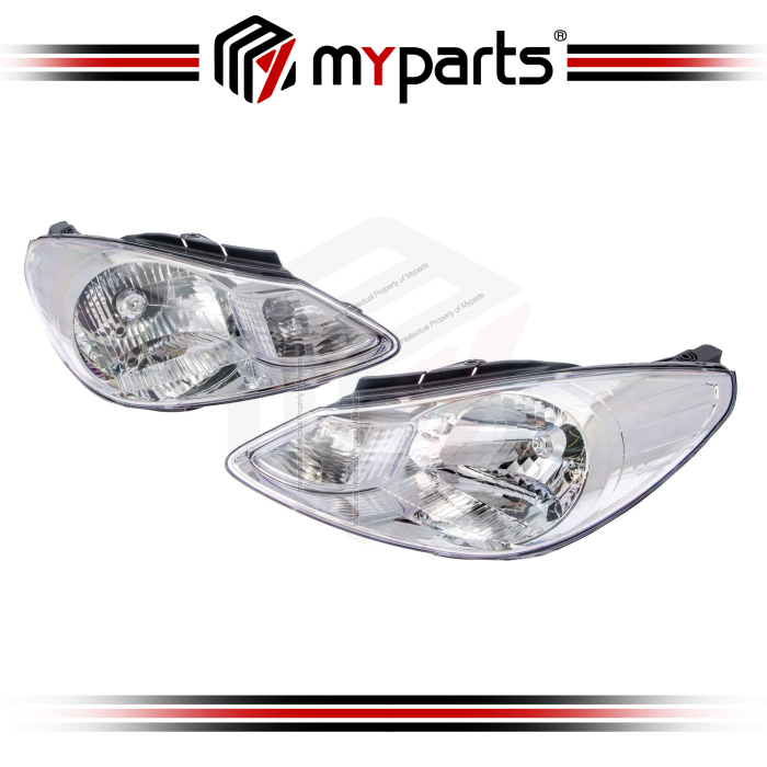 TYC Fits Hyundai Inokom i10 2008~2010 Headlamp Head Lamp Front Headlight Head Light | Set LH Left Hand Side + RH Right Hand Side