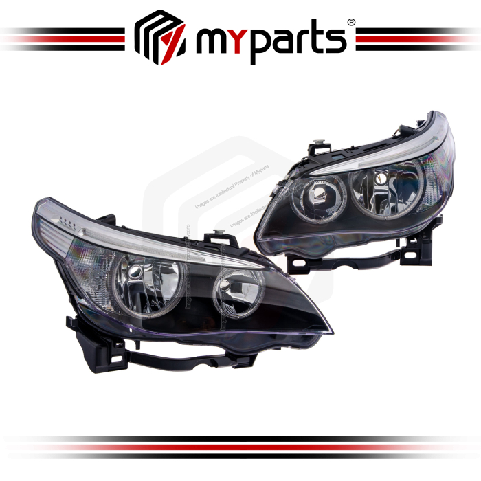 TYC Fits BMW 5 Series E60 2003~2007 Sedan Wagon | Headlight Head Light Front Lamp (Halogen Type) | Set LH Left Hand Side + RH Right Hand Side