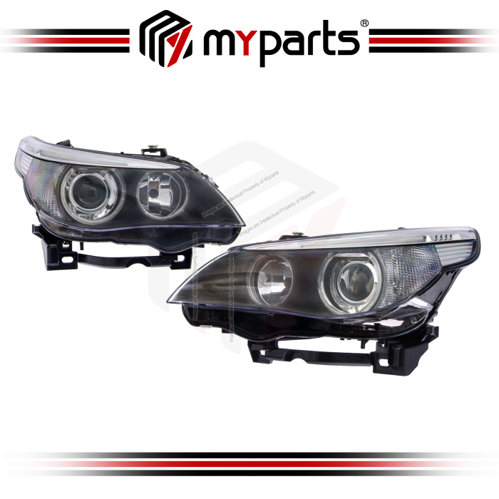 TYC Fits BMW 5 Series E60 2003~2007 Sedan Wagon | Headlight Head Light Front Lamp (HID Type) | Set LH Left Hand Side + RH Right Hand Side