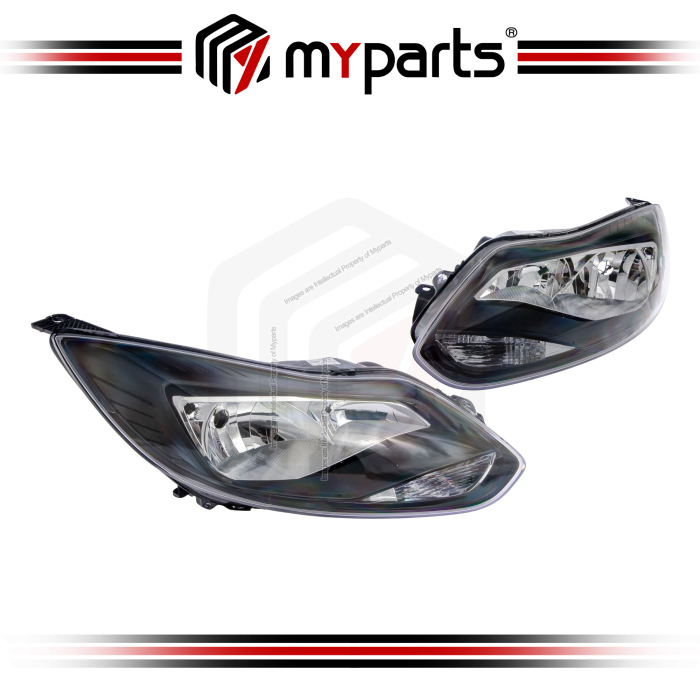 TYC Ford Focus MK3.0 2012~2014 | (Smoke) Headlamp Head Lamp Front Headlight Head Light | Set LH Left Hand Side + RH Right Hand Side