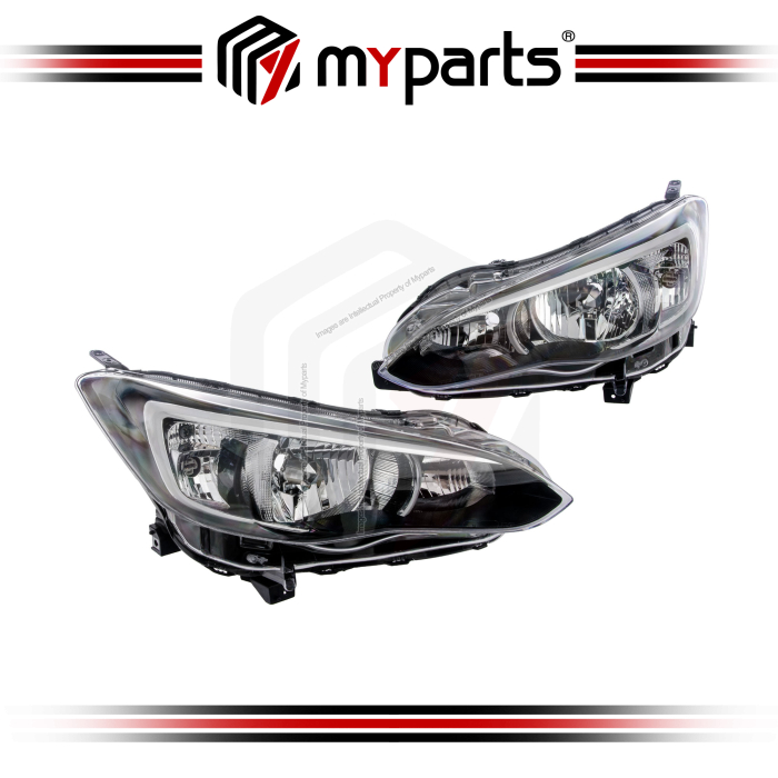TYC Fits Subaru XV GT Pre-Facelift 2018~2021 (NO LED Type) Headlamp Head Lamp Front Headlight Head Light | Set LH Left Hand Side + RH Right Hand Side