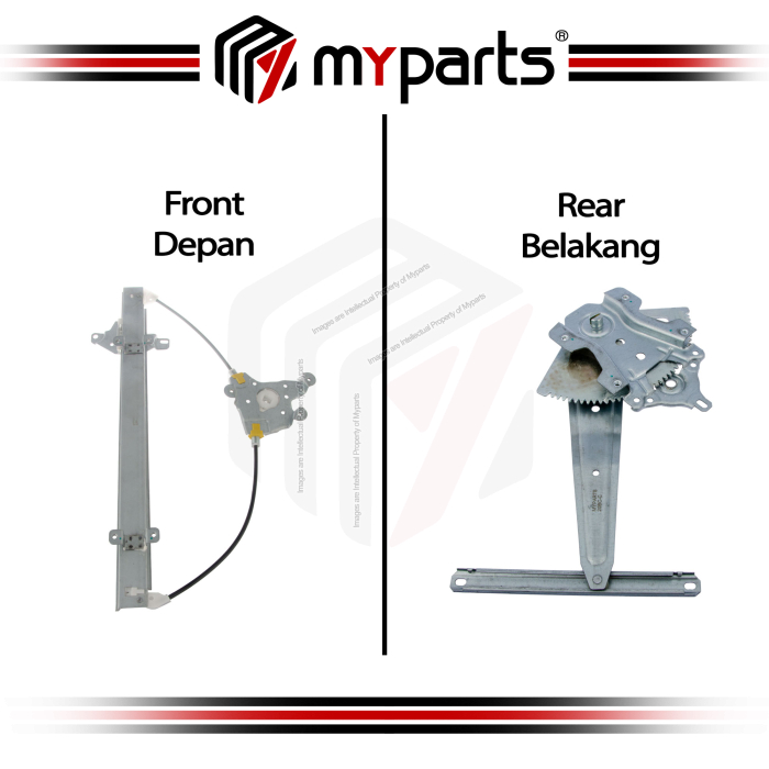 Myparts Fits Nissan Grand Livina L10 2007~2018 | FRONT Electric Power Door Window Regulator (No Motor) | Set LH LHS Left Hand + RH RHS Right Hand