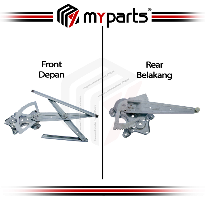 Myparts Mitsubishi Triton L200 ML KA KB 2006-2015 (No Motor) FRONT Power Window Gear Regulator | Pair LH Left (Passenger) + RH Right (Driver)