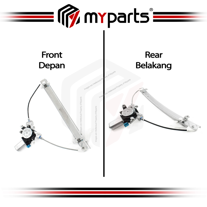 Myparts Fits Kia Optima GD 2003~2006 | FRONT Electric Power Door Window Regulator (With Motor) | Set Of LH LHS Left Hand + RH RHS Right Hand