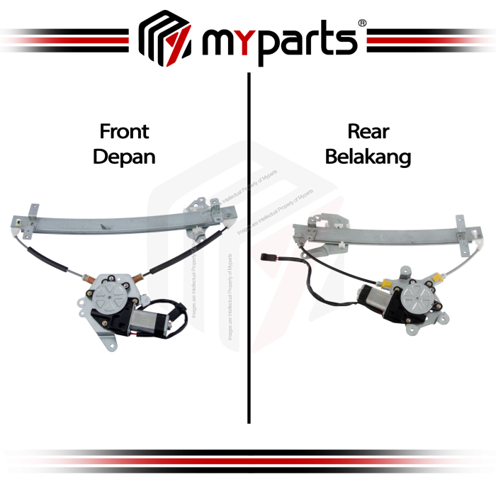 Myparts Fits Nissan Sentra B14 1994~2000 | FRONT Electric Power Door Window Regulator (With Motor) | Pair LH Left (Passenger) + RH Right (Driver)