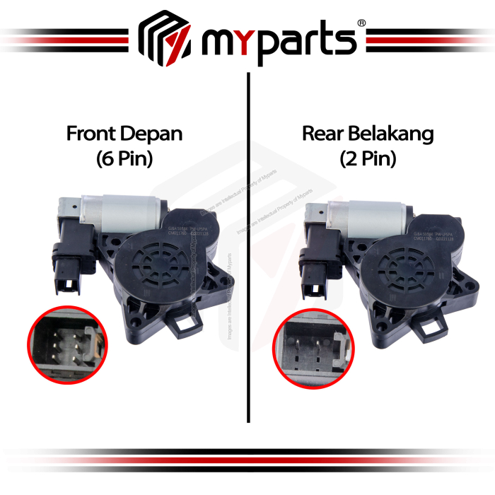 Myparts Mazda CX9 CX-9 TB Series 2007~2016 (6 Pins Motor) FRONT Electric Window Regulator Motor Only | RH Right Hand (Driver)
