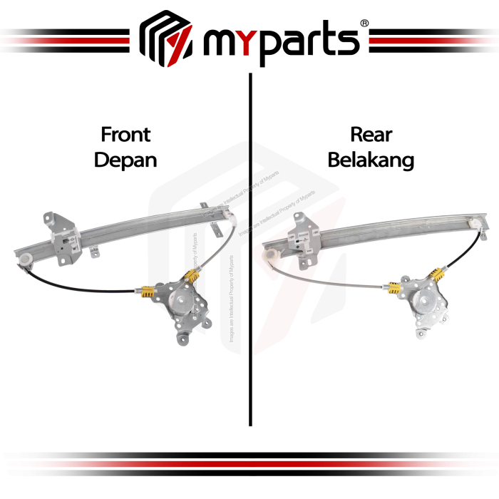 Myparts Fits Nissan Frontier D22 Ute 2004~2015 | FRONT Electric Power Door Window Regulator (No Motor) | Set Of LH LHS Left Hand + RH RHS Right Hand