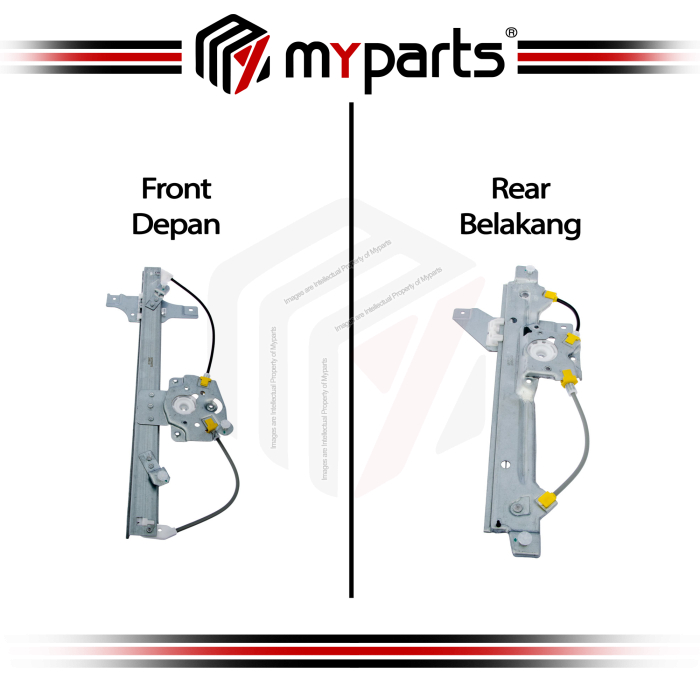 Myparts Peugeot 2008 SUV A94 2013~2019 (No Motor) FRONT Power Electric Window Gear Regulator | Pair LH Left Hand (Passenger) + RH Right Hand (Driver)