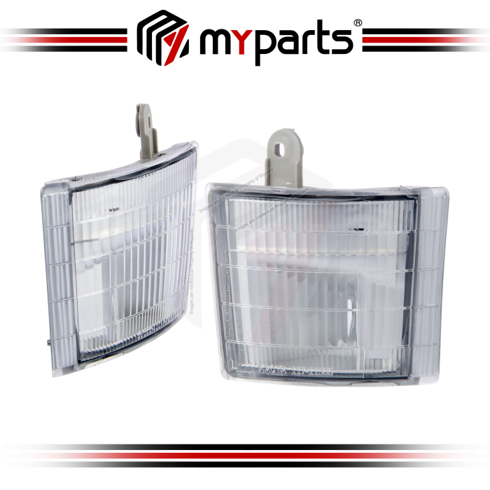 TYC Fits Mitsubishi Canter FB511 FE637 FE638 FE639 FE647 Park Signal Corner Lamp White | Pair LH Left (Passenger Side) + RH Right (Driver Side)