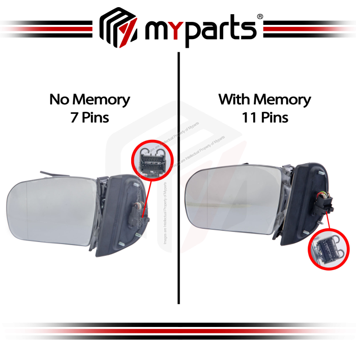 Myparts Mercedes Benz E Class W210 Facelift 1999-2002 Power Heated Side Door Mirror | Pair LH Left Hand + RH Right Hand