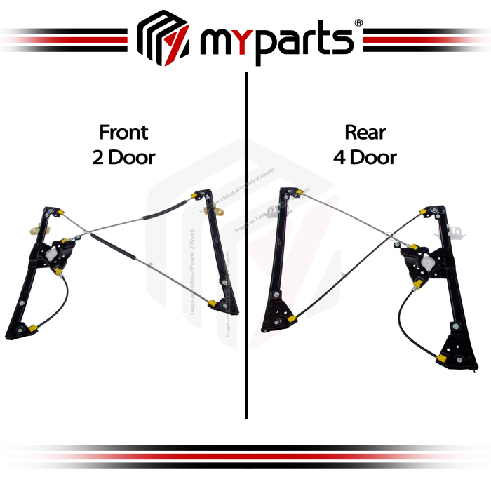 Myparts Fits Peugeot 206 1998-2012 2 Door Hatch (No Motor) Power Electric Window Gear Regulator | Pair LH Left Hand Side + RH Right Hand Side