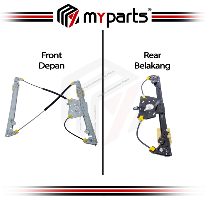 Myparts Ford Ranger T6 T7 T9 2011~2022 (No Motor) Front Power Electric Window Gear Regulator | Pair LH Left Hand (Passenger) + RH Right Hand (Driver)
