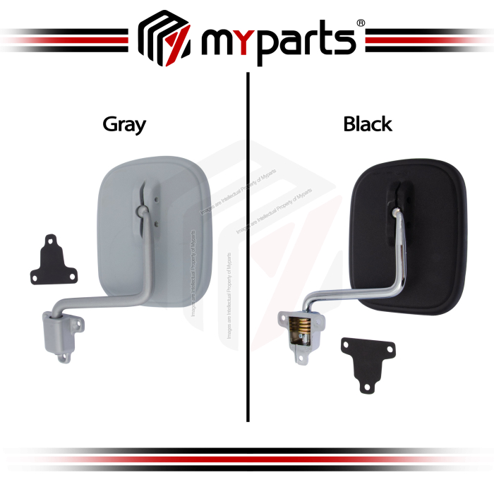 TYC Fits Toyota Landcruiser 40 Series 1976~1984 Manual Side Door Mirror With Arm | Pair LH Left Hand (Passenger) + RH Right Hand (Driver)