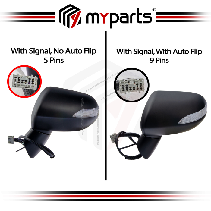 TYC Honda Jazz GD SAA 2002~2008 Electric Side Door Mirror (With Signal, No/With Auto Flip) | Pair LH Left (Passenger) + RH Right (Driver)