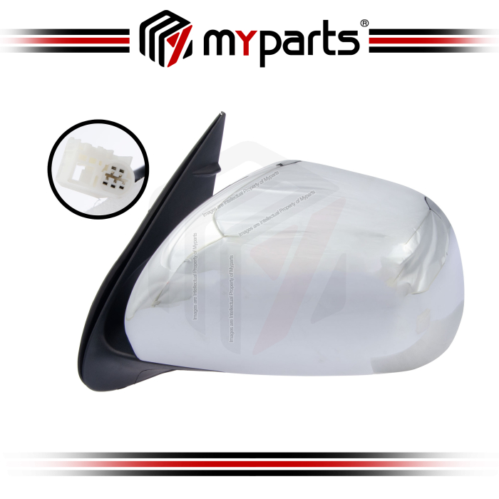 Myparts Fits Toyota Hiace Van KDH200 2014~2019 Power Side Door Mirror (Chrome, Auto Flip 5 Pins) | LH Left Hand (Passenger Side)