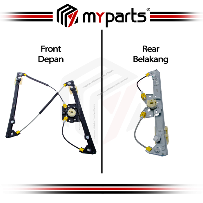 Myparts BMW 3 Series F30 2012-2019 (No Motor) Power Electric Window Gear Regulator | Pair LH Left Hand + RH Right Hand