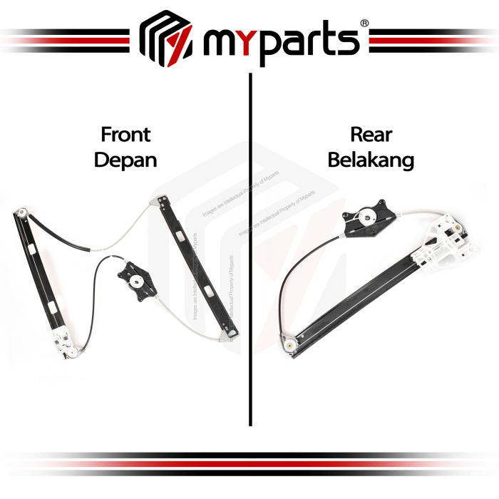 Myparts Ftis Audi Q5 SQ5 8R 2008~2017 Suv | FRONT Electric Power Door Window Regulator (Without Motor) | Pair LH LHS Left Hand + RH RHS Right Hand