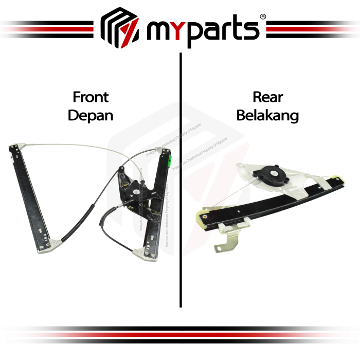 Myparts Fits Audi A6 Sedan C5 Series 1997-2004 | FRONT Electric Door Window Regulator (Without Motor) | Pair LH LHS Left Hand + RH RHS Right Hand