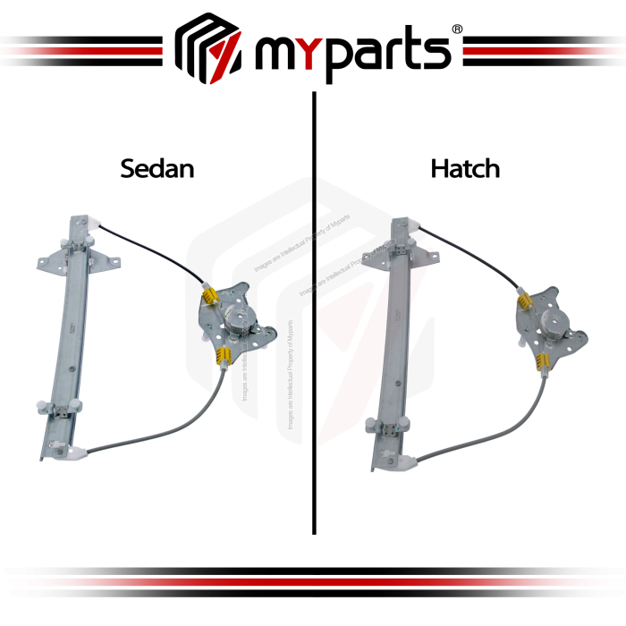 Myparts Chevrolet Aveo Sedan 2003~2009 (No Motor) REAR Power Electric Window Gear Regulator Motor | Pair LH Left Hand Side + RH Right Hand Side