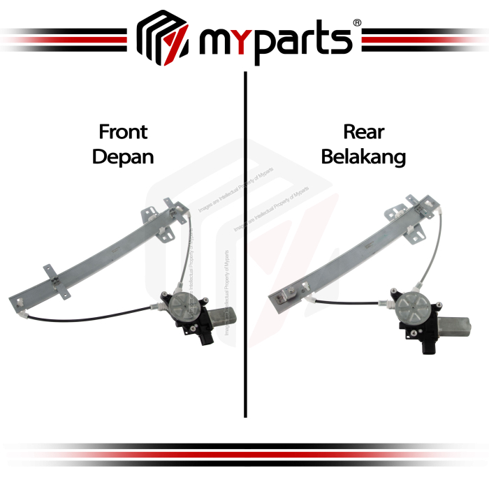 Myparts Fits Honda Accord CM SDA Sedan 2002~2008 | Front Electric Power Door Window Regulators | Set LH Left (2Pins Motor) + RH Right (6Pins Motor)